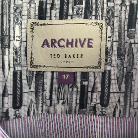 Men’s Ted Baker Striped Dress Shirt - Size 17 - Picture 3 of 4